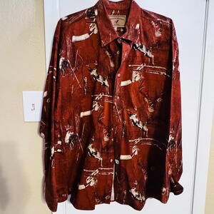 North River Outfitters Men's Button-Up Hunting Shirt with Deer Print